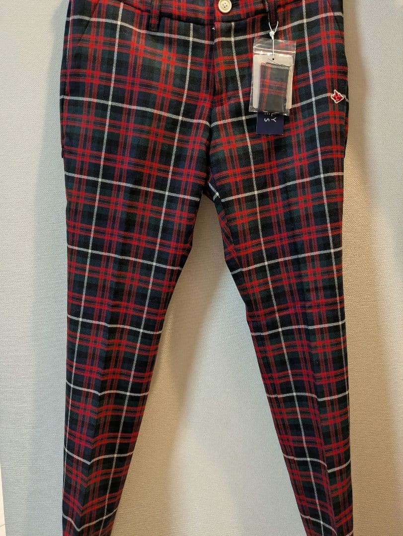 新品PEARYGATES レディース タータン チェック柄パンツ サイズ0