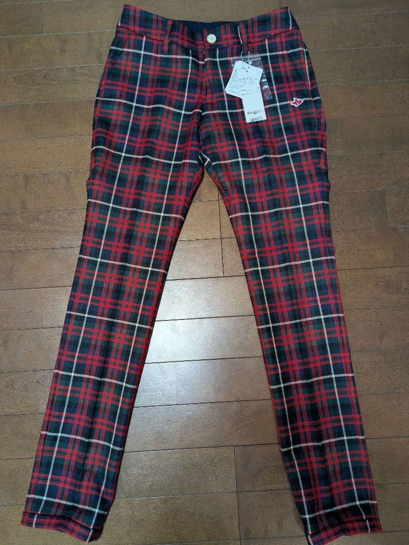 新品PEARYGATES レディース タータン チェック柄パンツ サイズ0