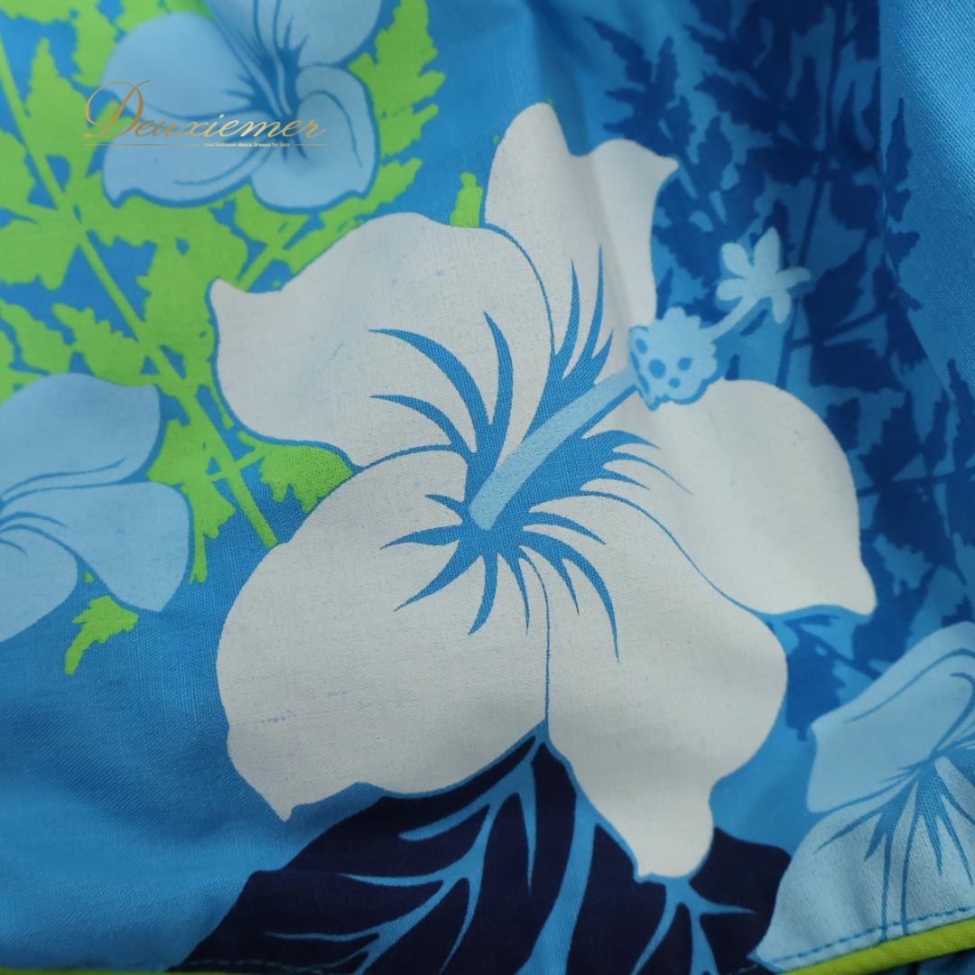 【日本製 フラダンス衣装】スカイブルー ALOHA STANDARDS ドレス