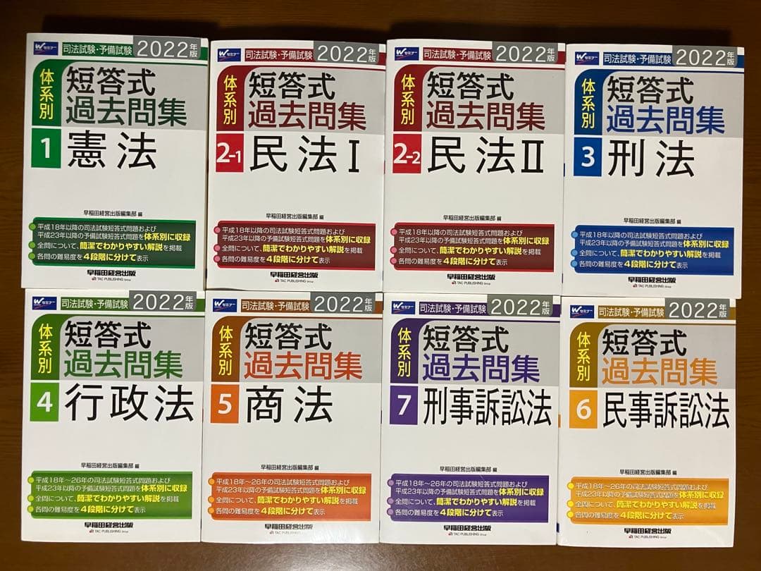 司法試験・予備試験 体系別短答式過去問集2022年版 7科目 + 令和４年単年度