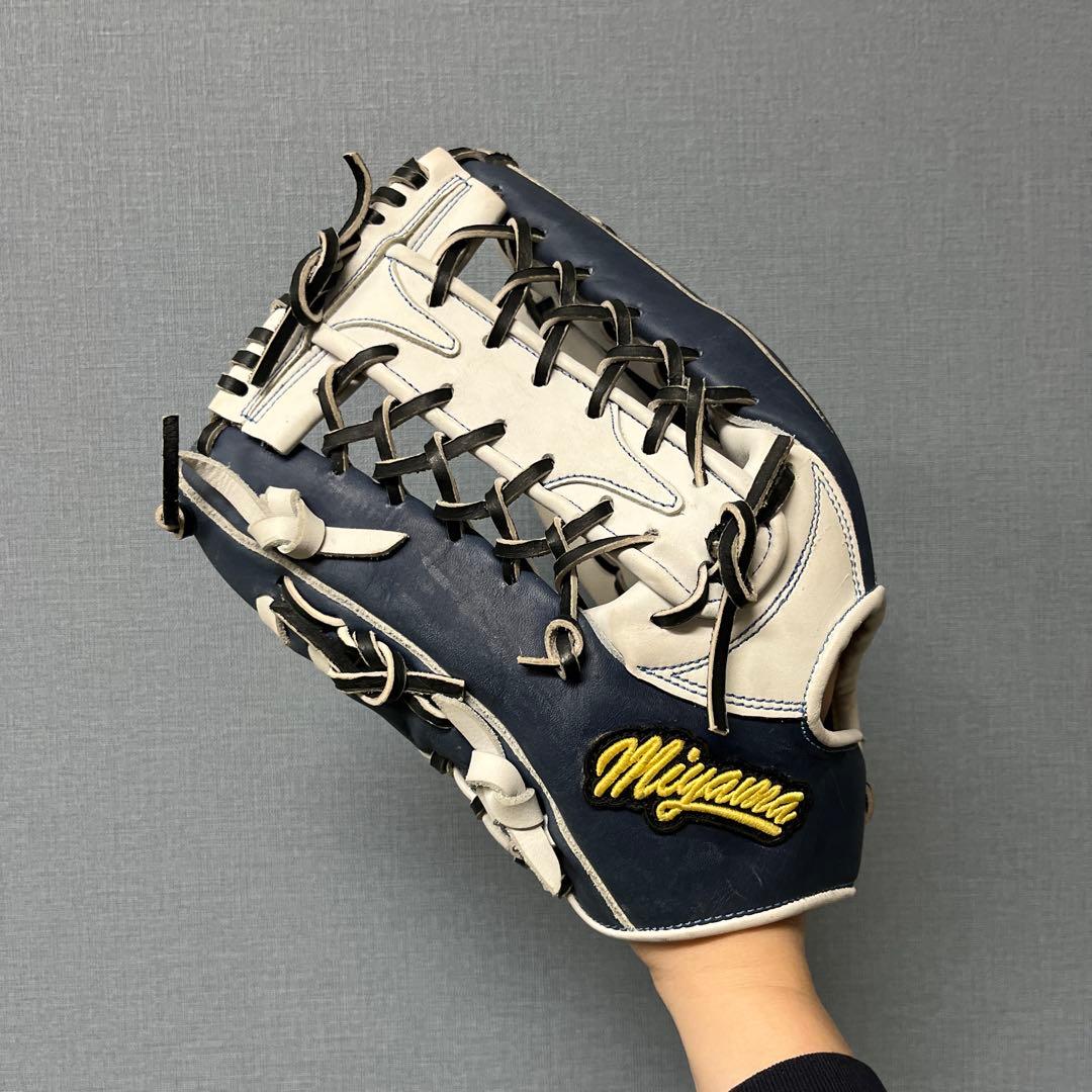 1101 ミヤマ 型抜群 極美品 即戦力 硬式兼軟式 外野手用グローブ 左投げ