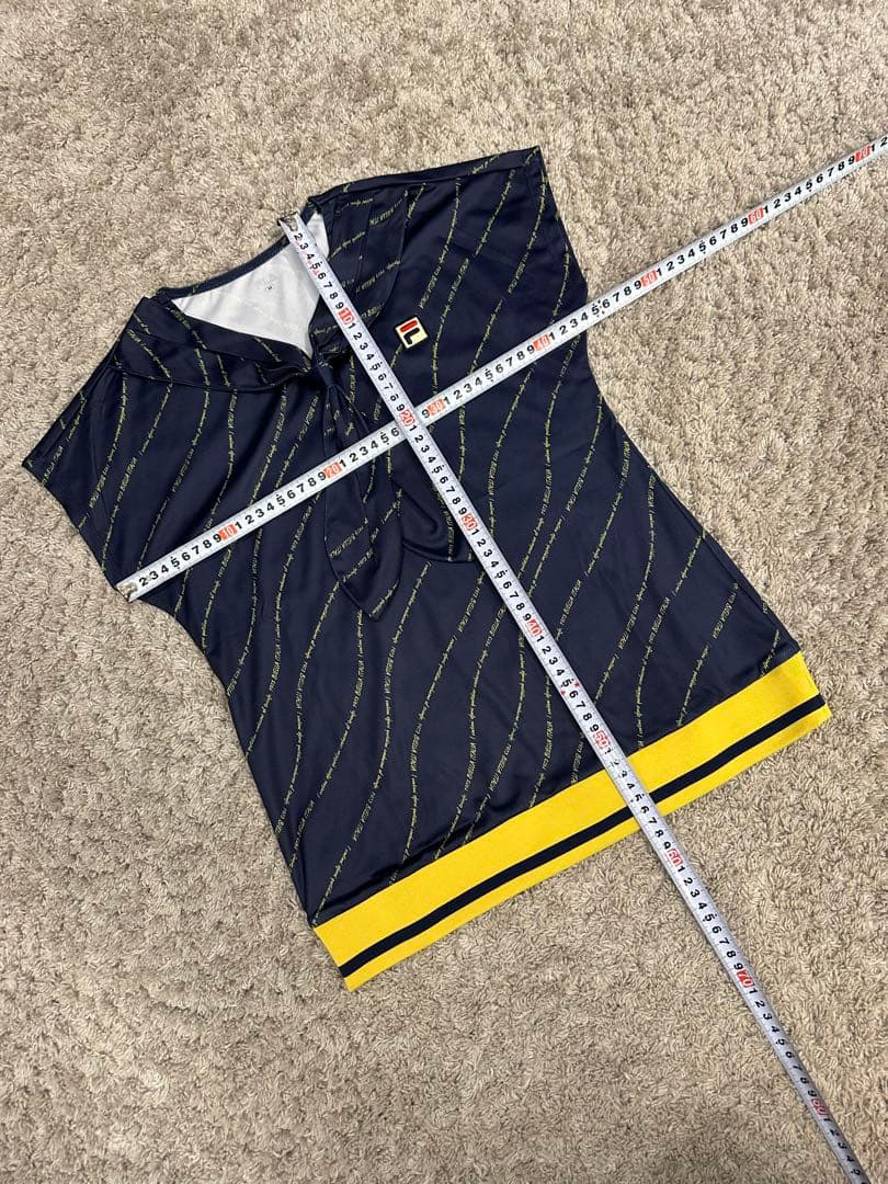 FILA テニスウェア Mサイズ ネイビー/イエロー上下セット