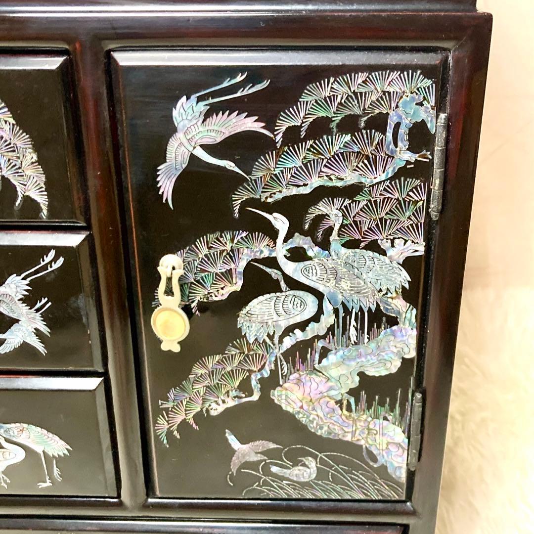 【未来】螺鈿細工 漆工芸 アクセサリーケース 宝石箱 韓国伝統工芸
