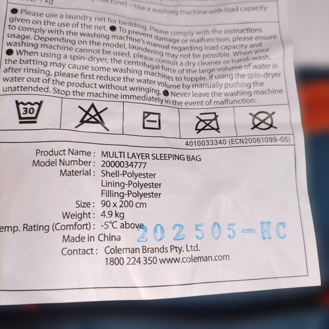 極美品 Colemanマルチレイヤースリーピングバッグ 4シーズン対応モデル