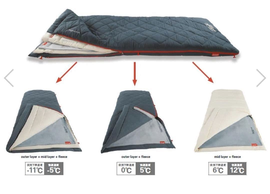 極美品 Colemanマルチレイヤースリーピングバッグ 4シーズン対応モデル