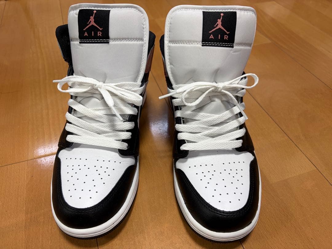 エアジョーダン 1 MID メンズシューズ ホワイト/ブラック/ピンク 27cm