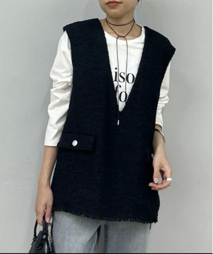 loungedress ツイードベスト　卒業式　入学式