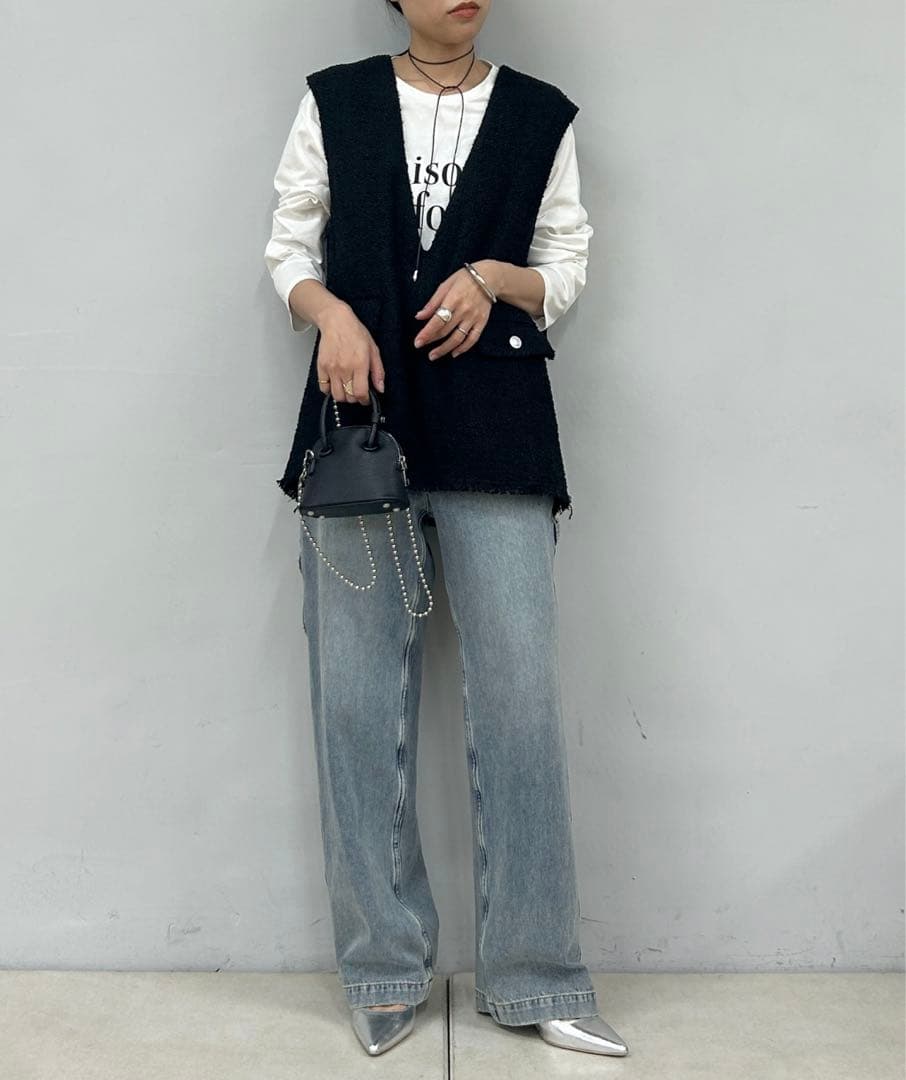 loungedress ツイードベスト　卒業式　入学式