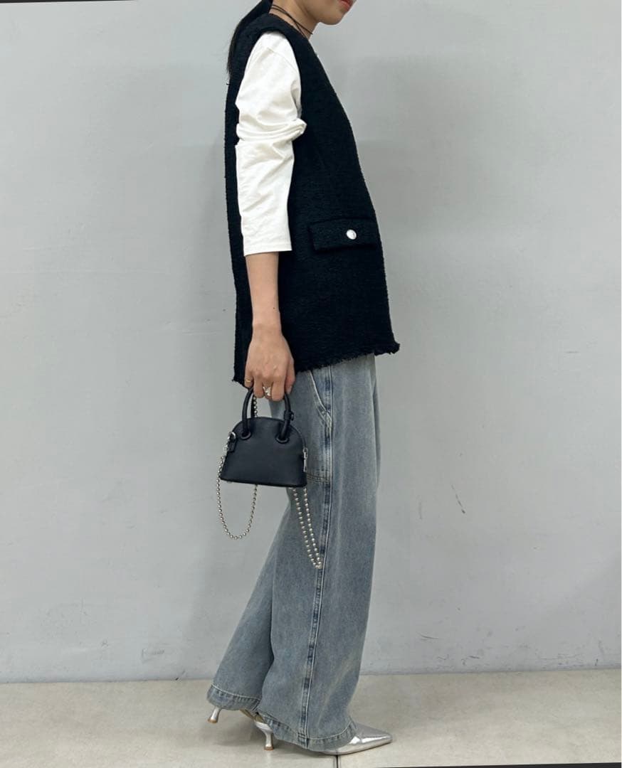 loungedress ツイードベスト　卒業式　入学式