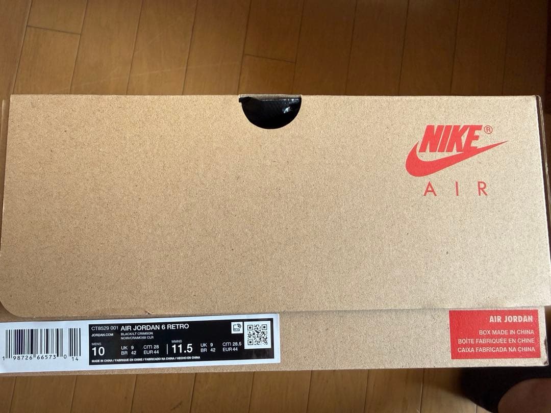 シューズ(男性用) AIR JORDAN 6 RETRO BLACK/LT CRIMSON