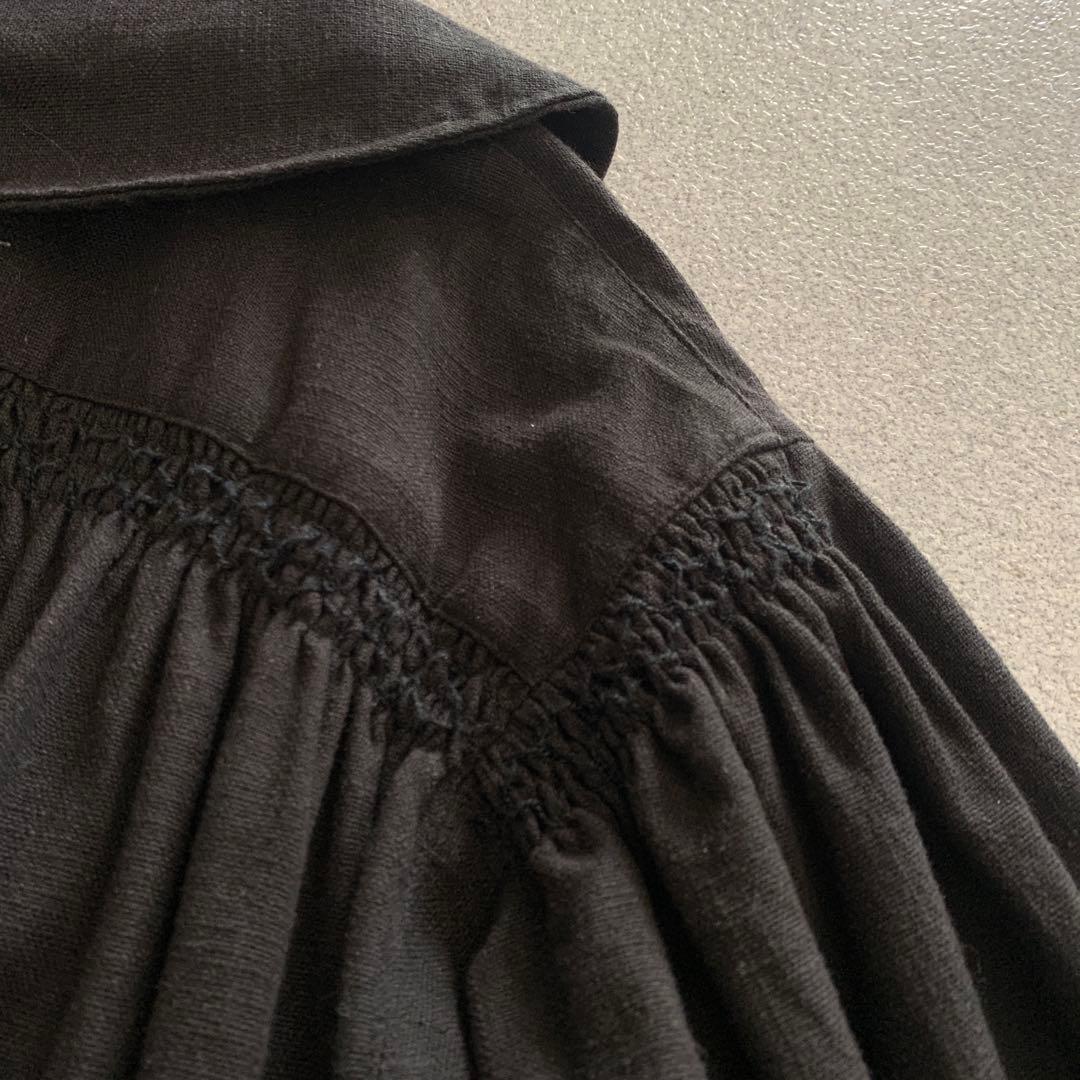 Freada フリーダ セーラーカラー ワンピース 黒 ロング インド製