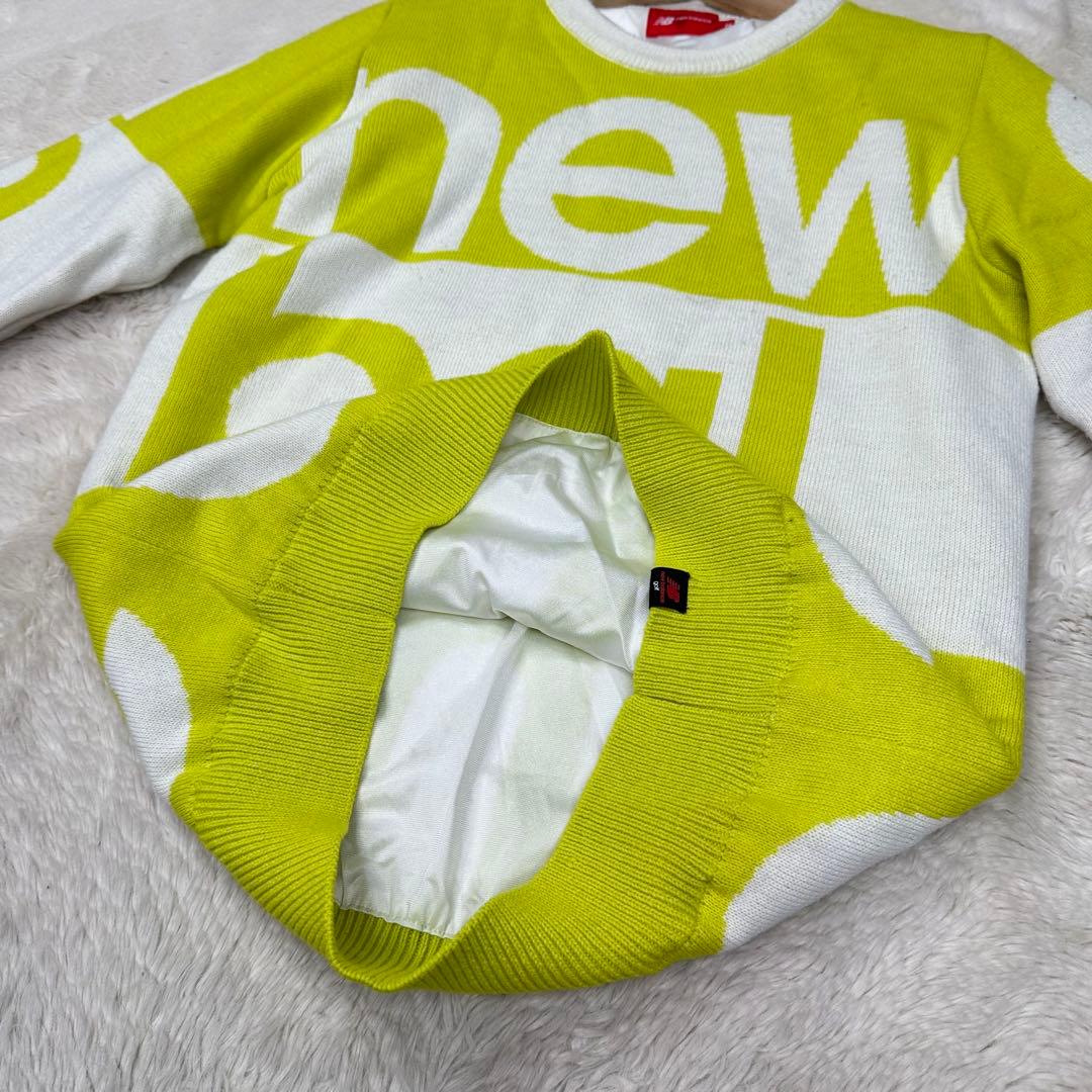 ✨美品✨ニューバランスゴルフ 防風 裏地付 ニット 2 L イエロー ビッグロゴ