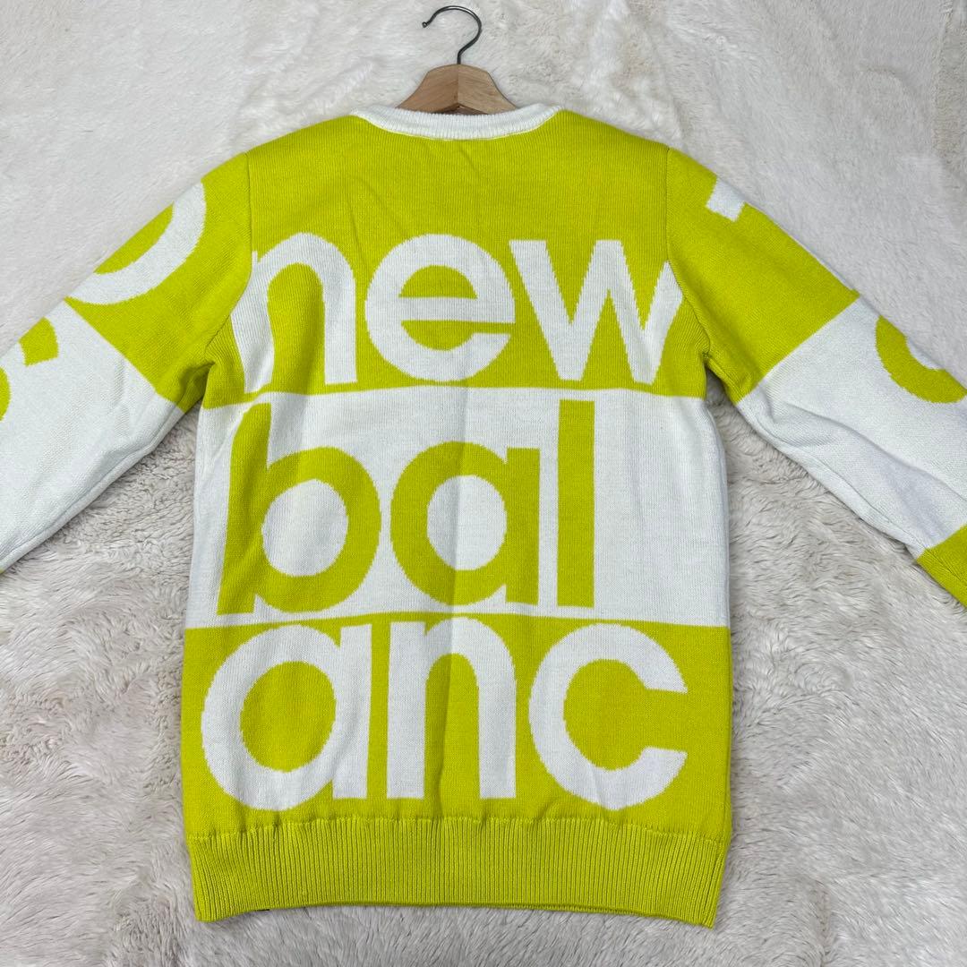 ✨美品✨ニューバランスゴルフ 防風 裏地付 ニット 2 L イエロー ビッグロゴ