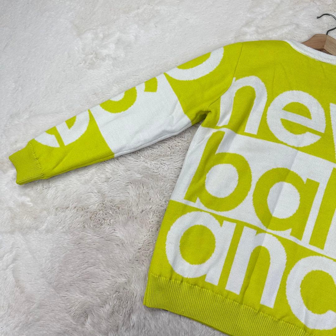 ✨美品✨ニューバランスゴルフ 防風 裏地付 ニット 2 L イエロー ビッグロゴ