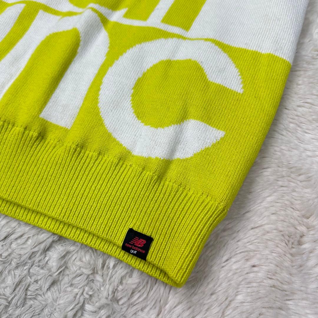 ✨美品✨ニューバランスゴルフ 防風 裏地付 ニット 2 L イエロー ビッグロゴ