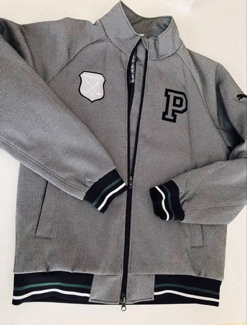 PUMA GOLF プーマゴルフ フルジップ ブルゾン グレー Pロゴ