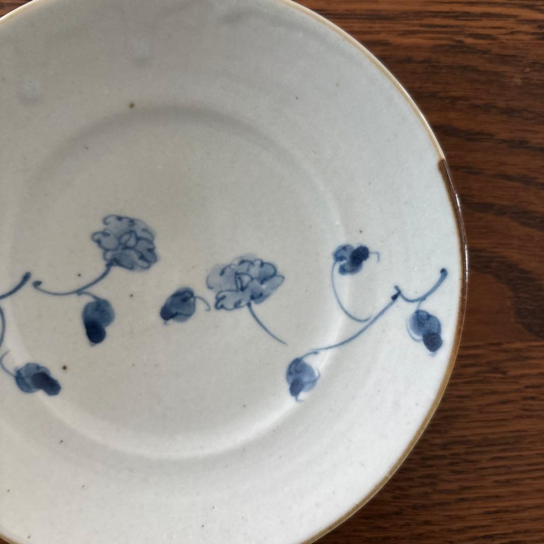【未使用】佐藤もも子　皿　青い花柄