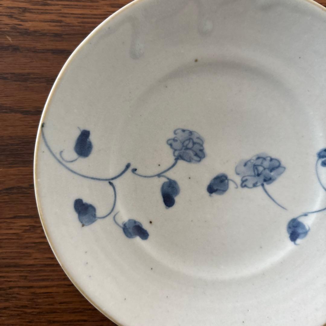 【未使用】佐藤もも子　皿　青い花柄