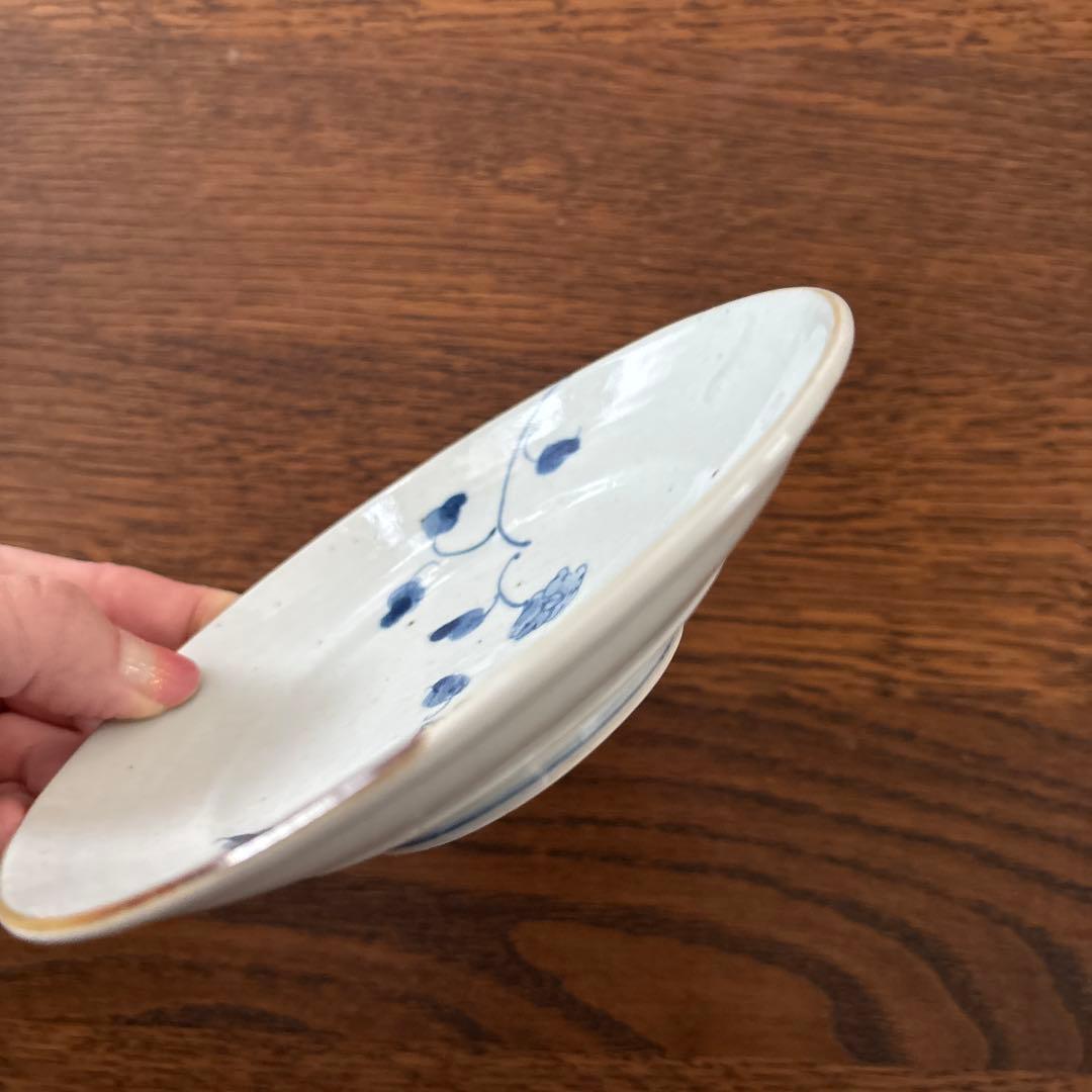 【未使用】佐藤もも子　皿　青い花柄