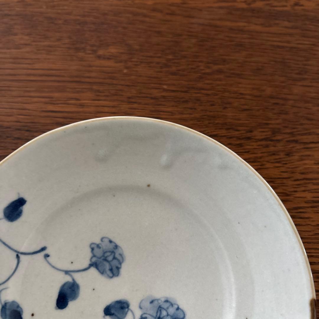 【未使用】佐藤もも子　皿　青い花柄