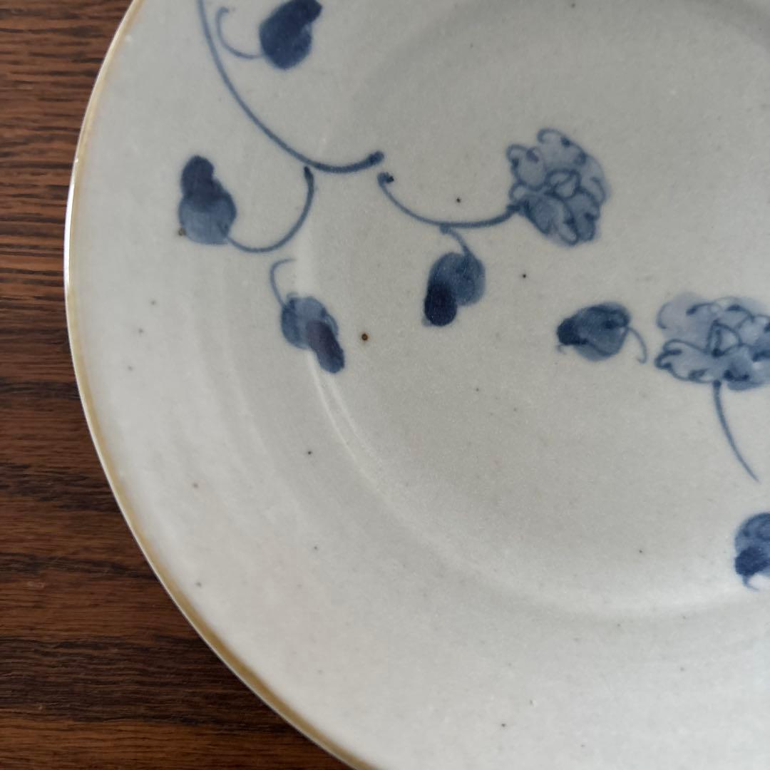 【未使用】佐藤もも子　皿　青い花柄