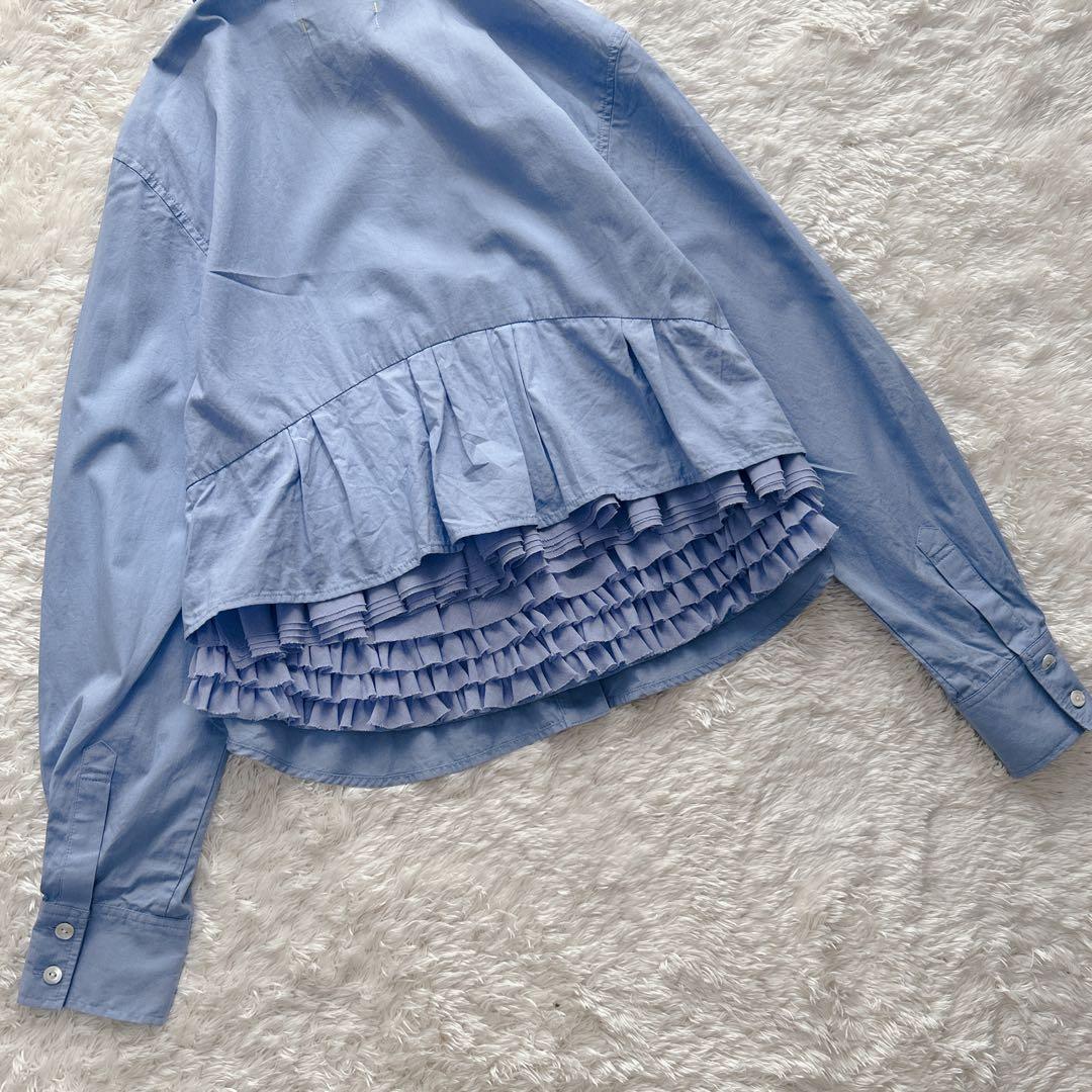 MUVEIL ミュベール バックフリルブラウス サックスブルー 38 M