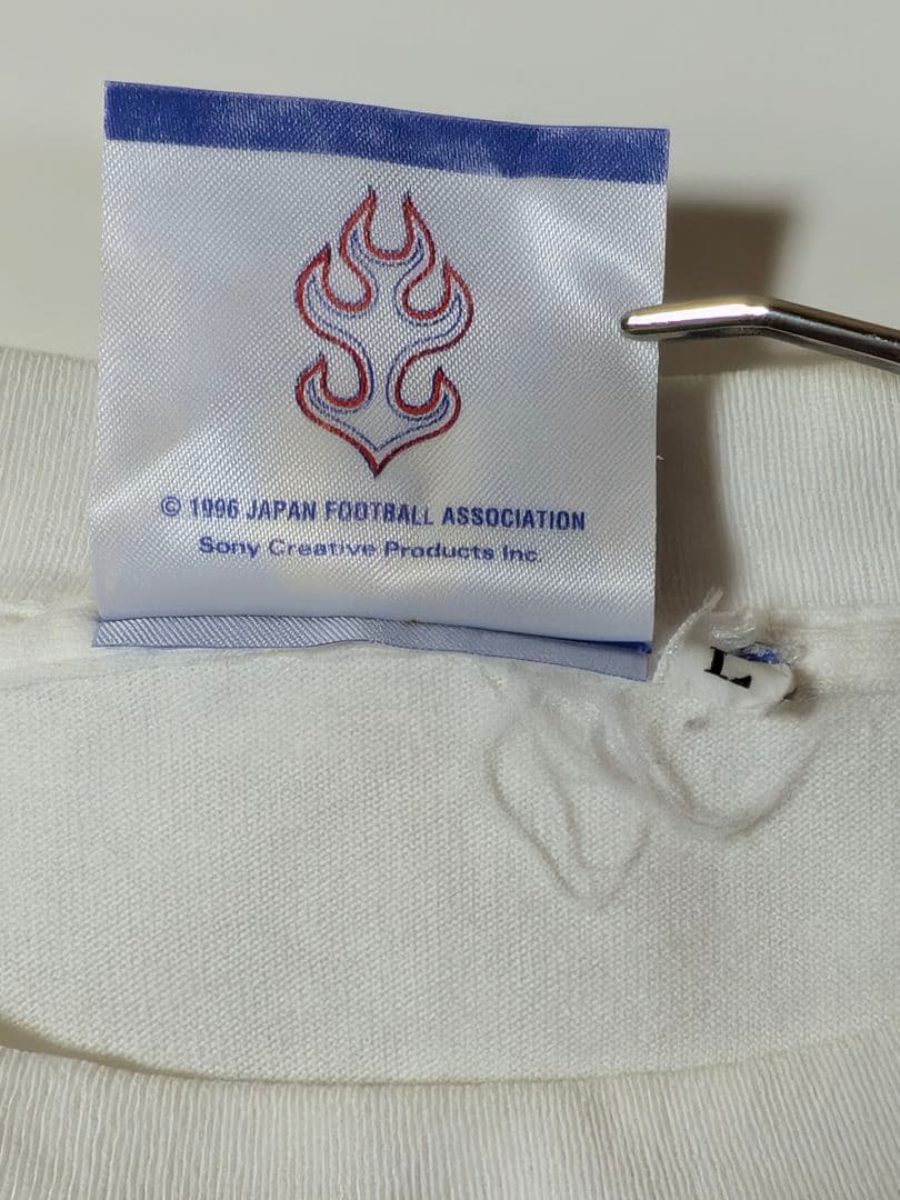 90s 日本製 サッカー日本代表　Ｔシャツ ロペスワグナー　Ｌサイズ　ホワイト
