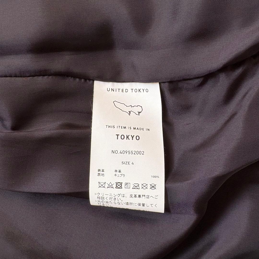 UNITED TOKYO 羊革 ラムレザー シングルライダース 希少4(XL)