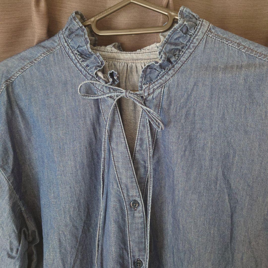 完売品　ジャーナルスタンダードレリューム　ライトデニムカラースタンドブラウス