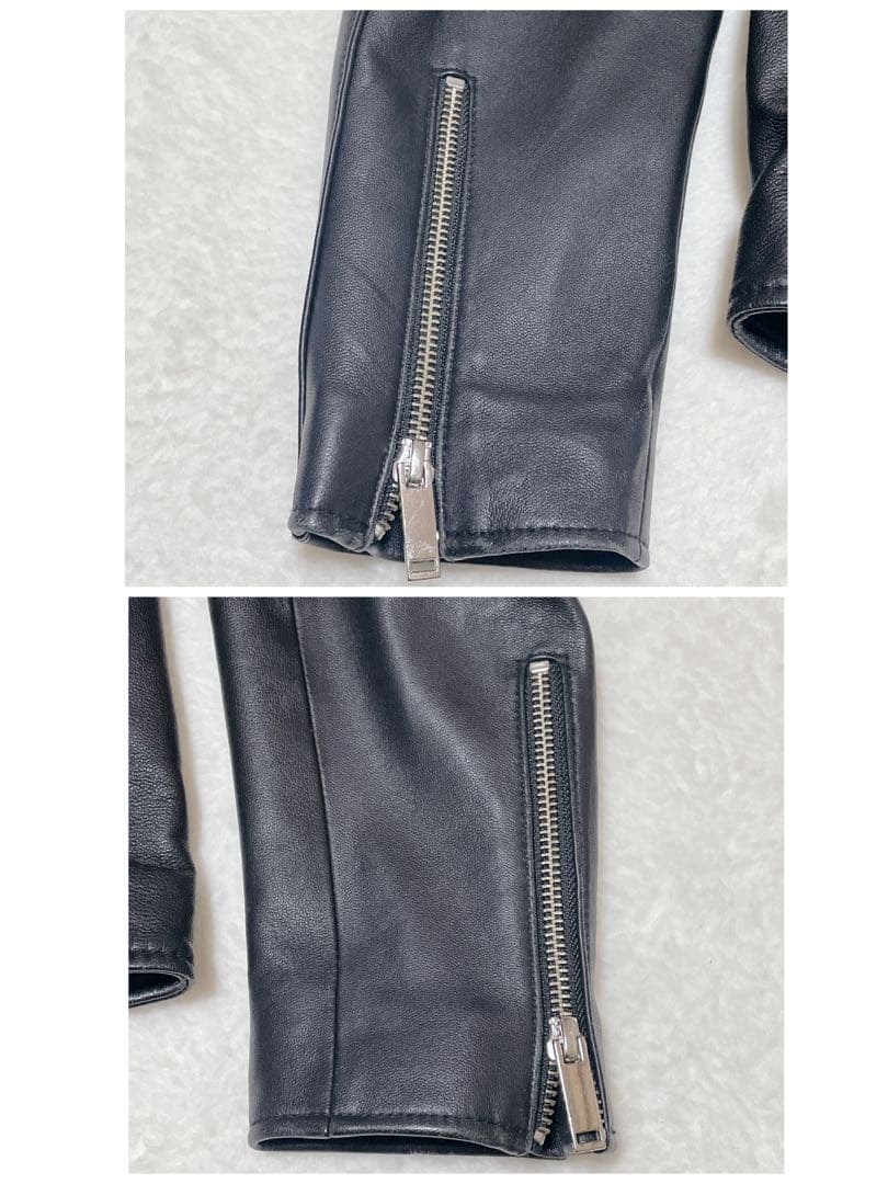 【美品】STUDIOUS ライダース　レザージャケット　ダブル　羊革