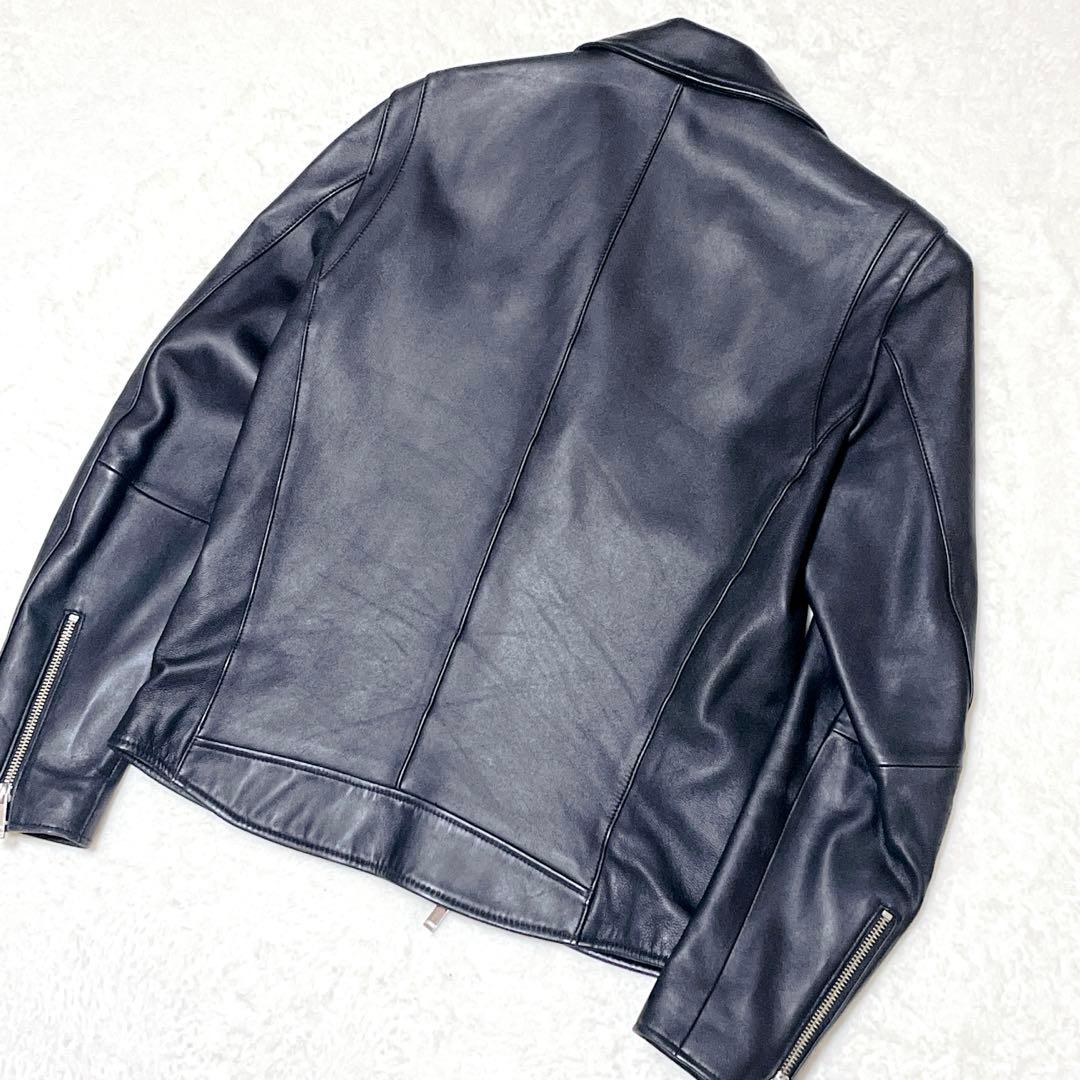 【美品】STUDIOUS ライダース　レザージャケット　ダブル　羊革