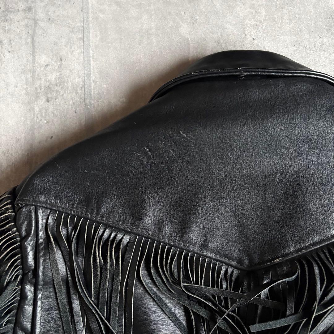 【90s schott】珍品　516 ライダース　フリンジ付き　usa製　本革