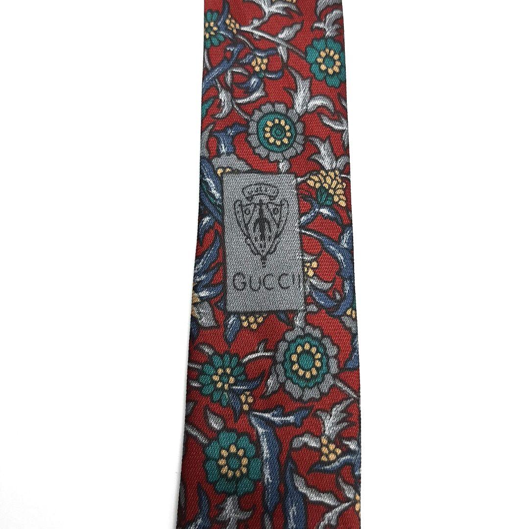 【GUCCI】グッチ ネクタイ 高級 イタリア製 ビジネス 花柄 上質 シルク