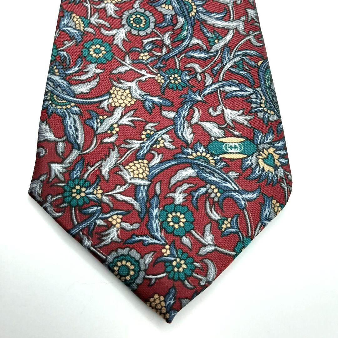 【GUCCI】グッチ ネクタイ 高級 イタリア製 ビジネス 花柄 上質 シルク