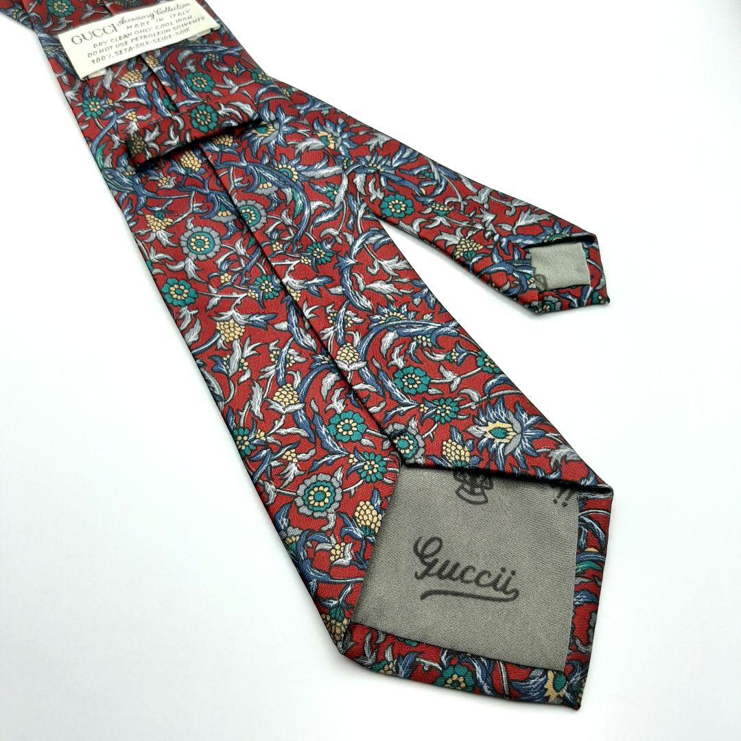 【GUCCI】グッチ ネクタイ 高級 イタリア製 ビジネス 花柄 上質 シルク