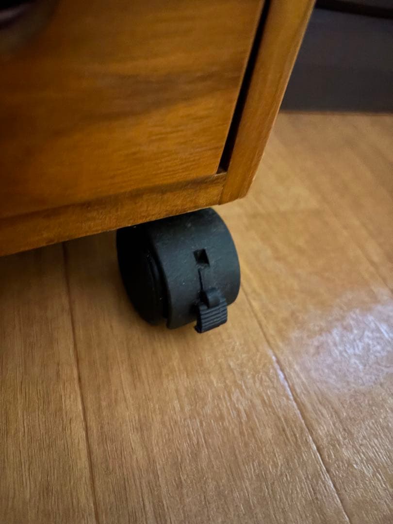 【美品】山善 木製キッチンワゴン 4段引き出し キャスター付 ストッカー