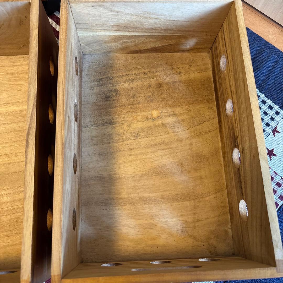 【美品】山善 木製キッチンワゴン 4段引き出し キャスター付 ストッカー