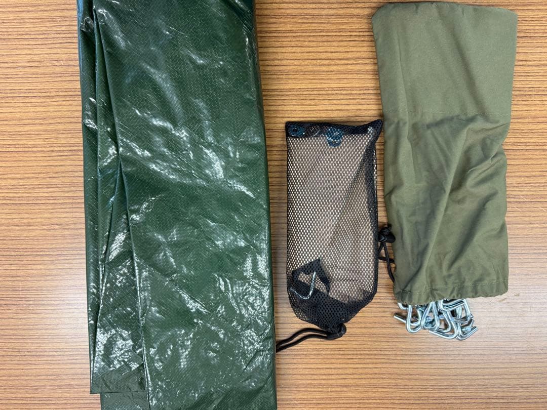 tomount ワンポールテント TC アーミーグリーン、グランドシート付き