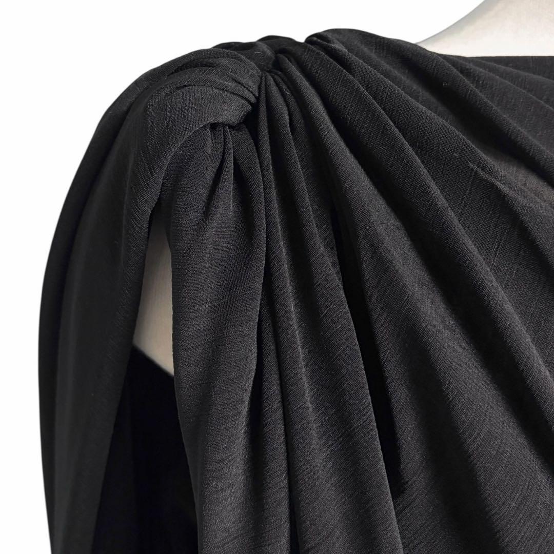 【タグ付き未使用】 JENNE 3wayモダンドレープドレス ブラック L