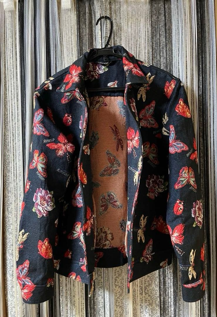 栗*坊様 リップンディップ　デニムジャケット　ブラック柄