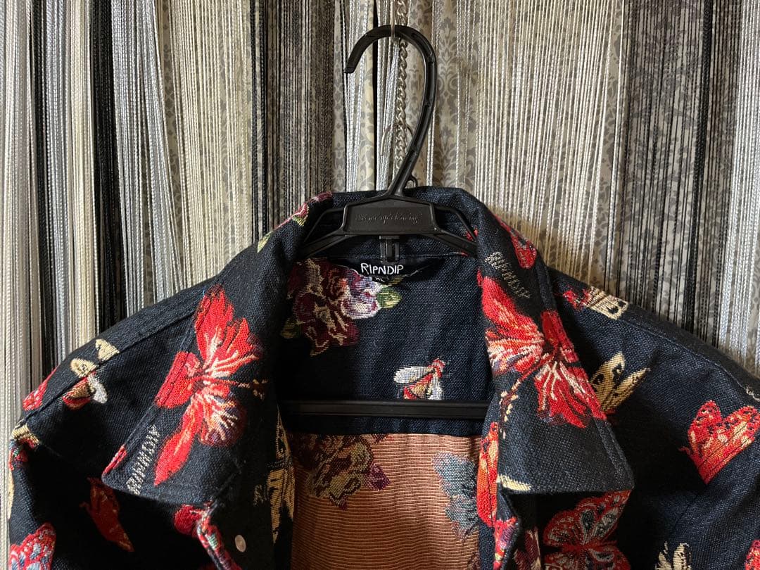 栗*坊様 リップンディップ　デニムジャケット　ブラック柄