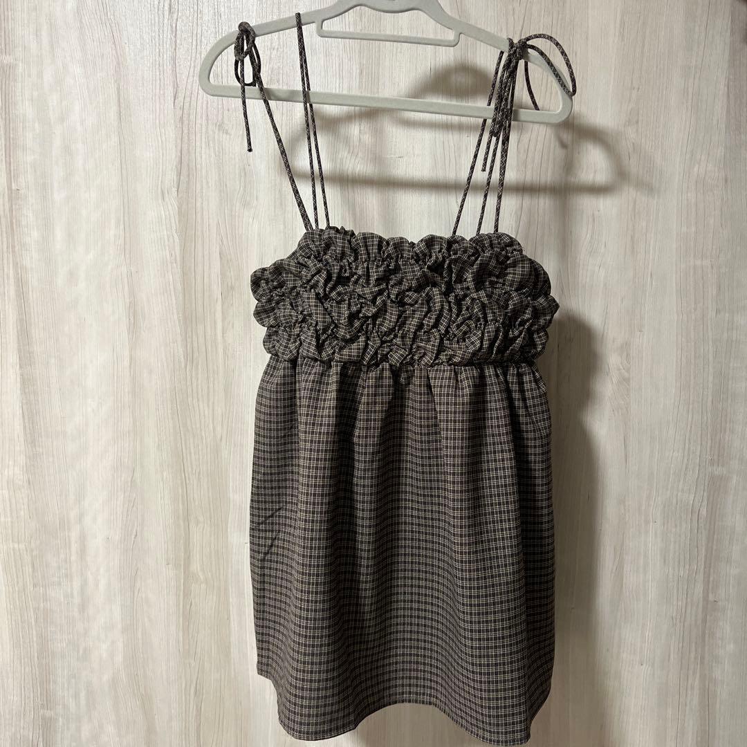 hinari シャーリングデザインキャミチュニック