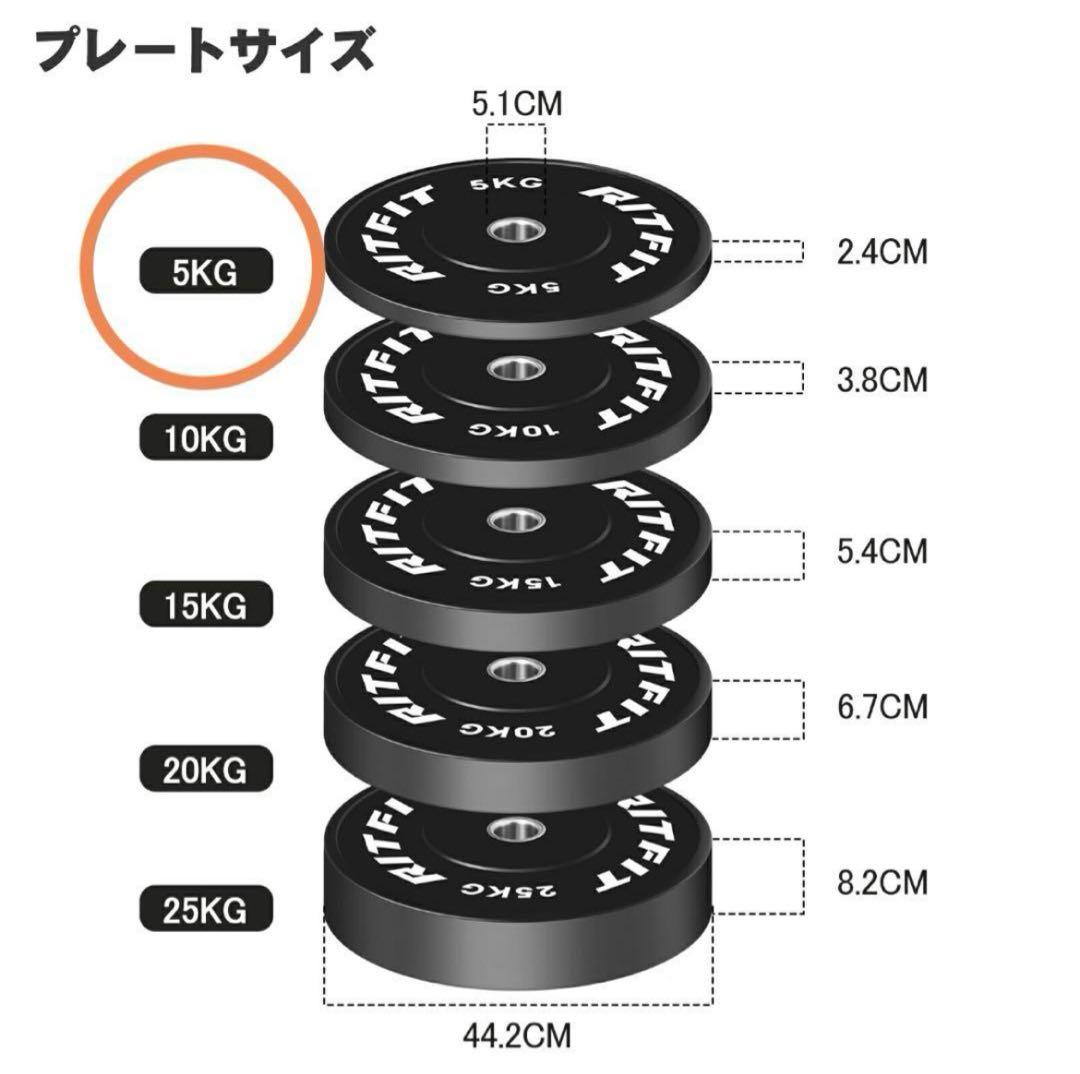 本日限定価格RITFIT バーベルプレート フルラバー 5KG 4枚