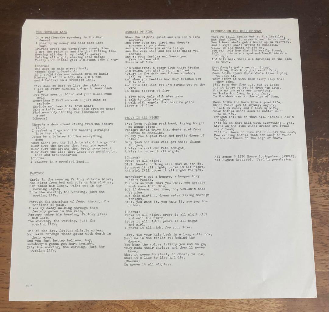 ◾️究極!!最高音質USオリジナル白ラベルプロモ盤■BRUCE SPRINGSTE