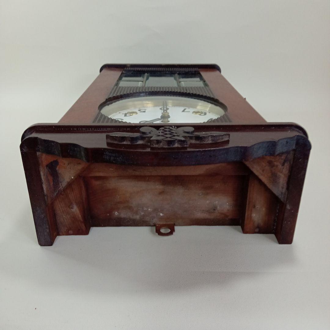 アンティーク　明治時計社　柱時計　手巻式