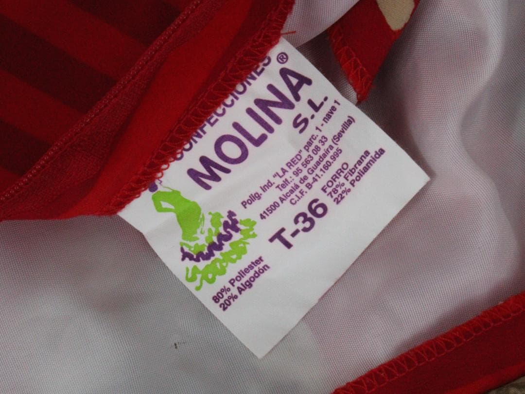 【美品 スペイン製 フラメンコ衣装】ストライプ MOLINA モリーナ ドレス