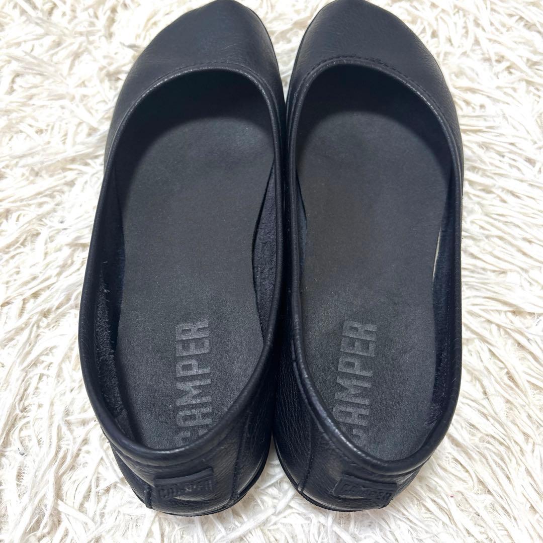 【美品】camper フラットシューズ　シンプル　レザー　38 24cm