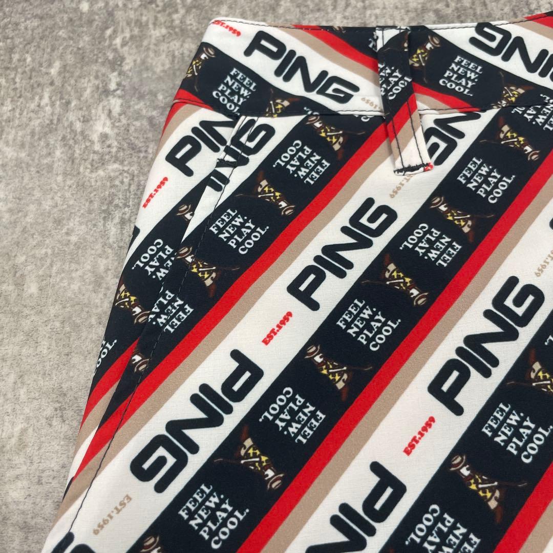 ■ PING ピン ゴルフウエア セットアップ 上下 総柄 ロゴ スカート S