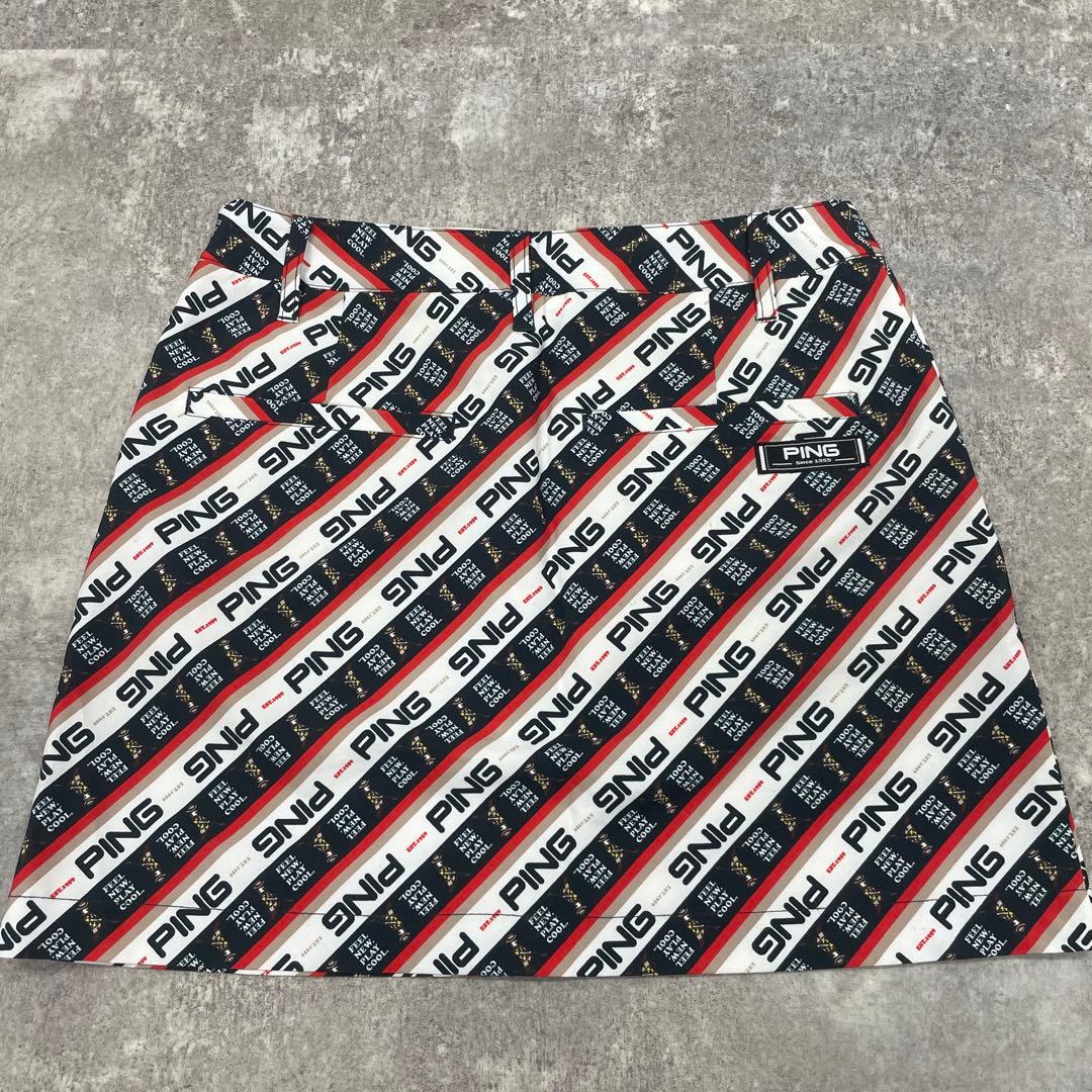 ■ PING ピン ゴルフウエア セットアップ 上下 総柄 ロゴ スカート S