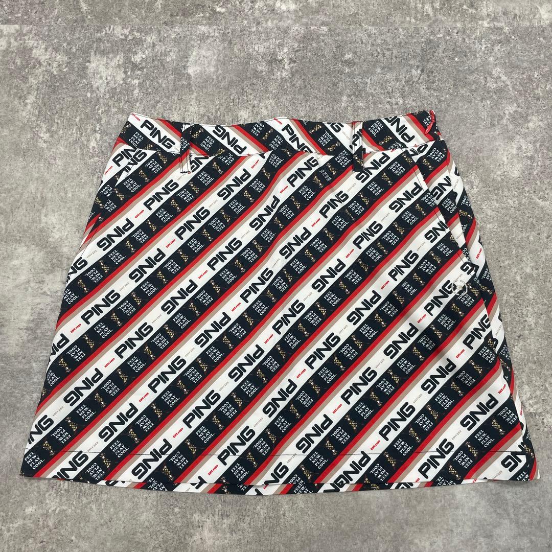 ■ PING ピン ゴルフウエア セットアップ 上下 総柄 ロゴ スカート S